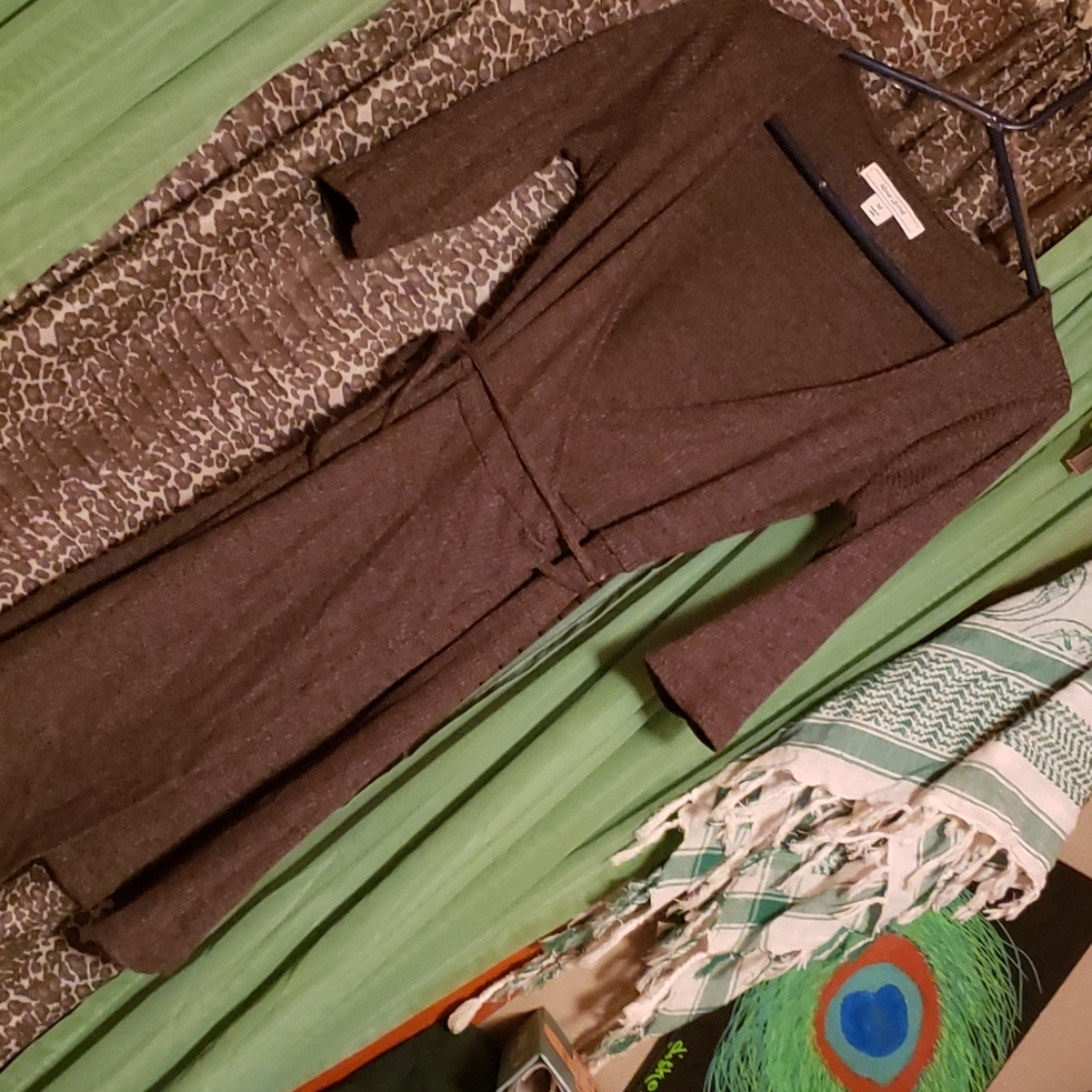 Wrap around long sweater
